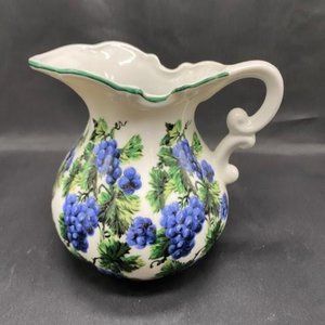 Smithsonian Institute Pitcher of Grapes and Leaves, 6”h x 6.50”